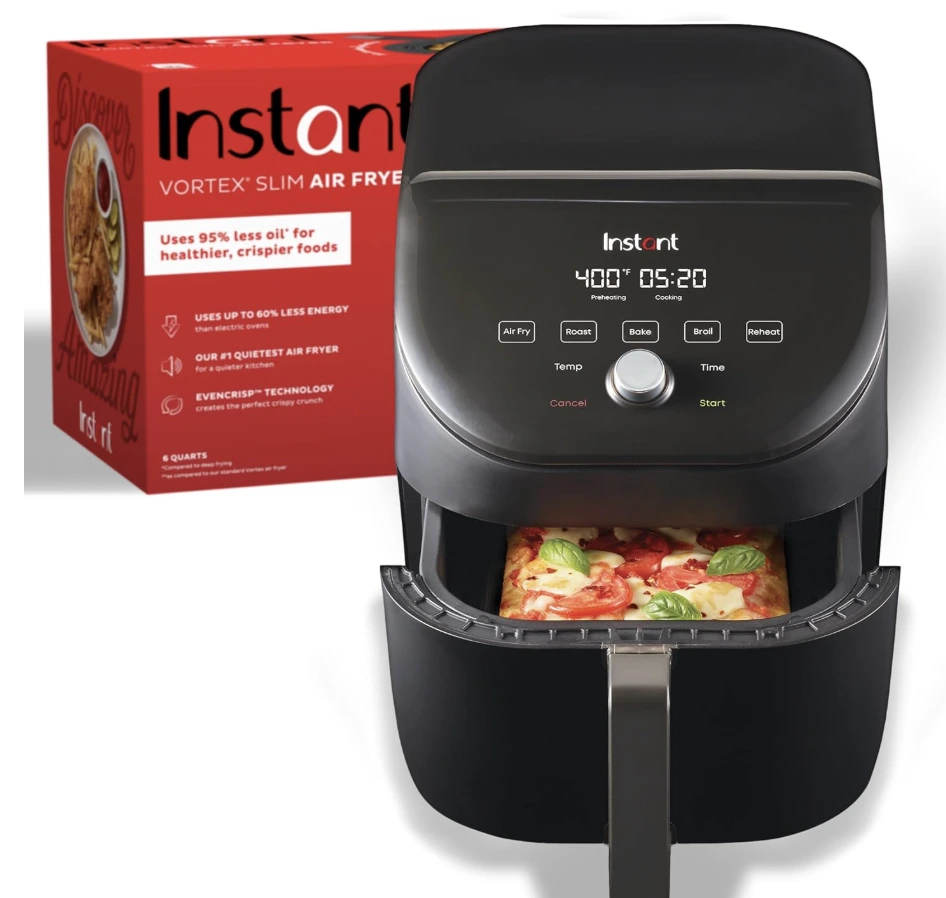 best air fryers, instant pot vortex slim air frayer, efficientcuisine
